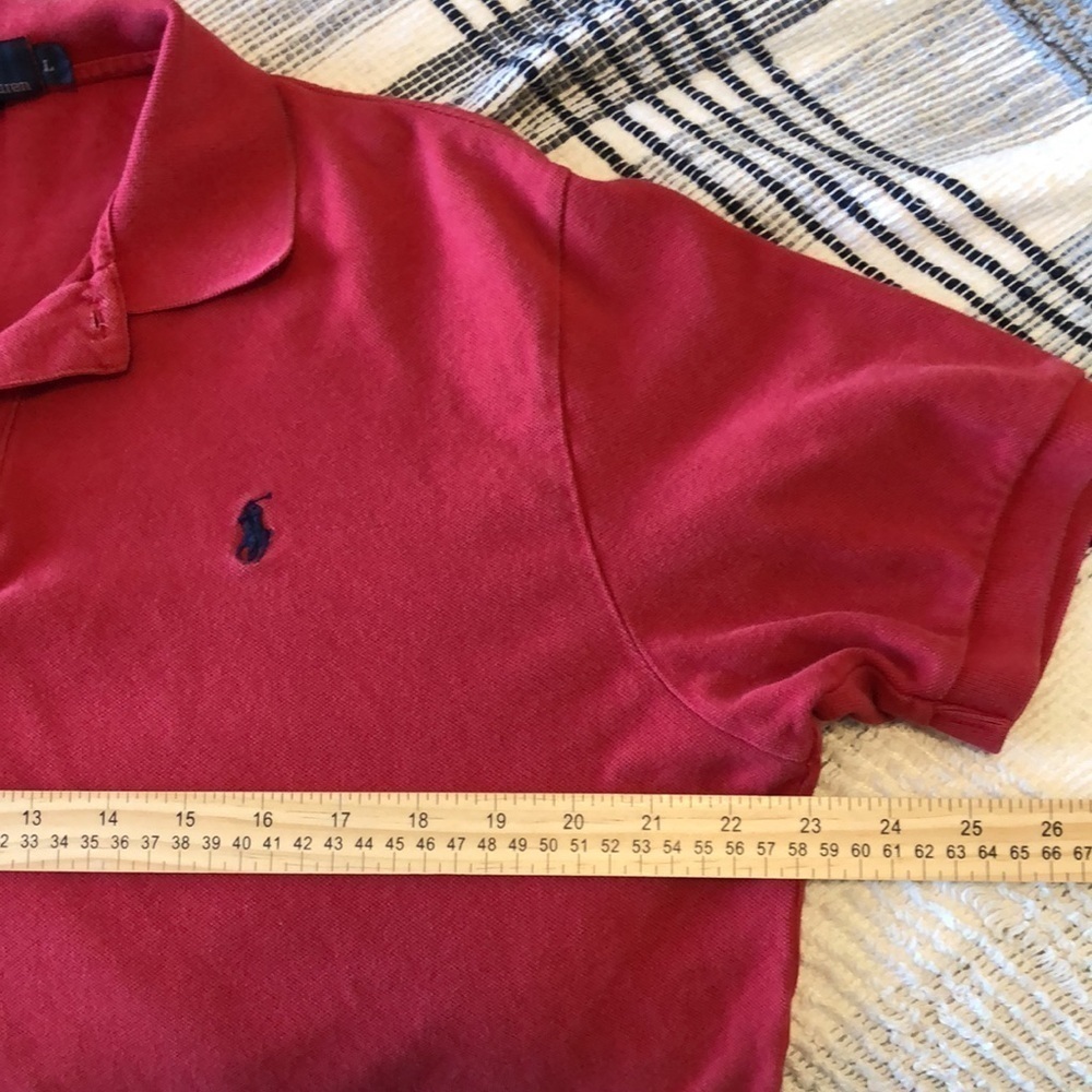 Polo By Ralph Lauren Mens Polo Sz L Red Short Sleeve Cotton Work Business Casual - Picture 6 of 7